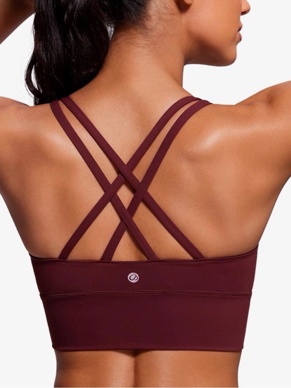 CRZ Yoga Strappy Longline Sports Bra - Deep Brown - Picture 4 of 4